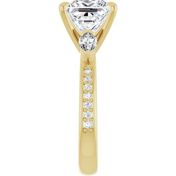 Claw-Prong Three-Stone Engagement Ring Image 4 J. West Jewelers Round Rock, TX