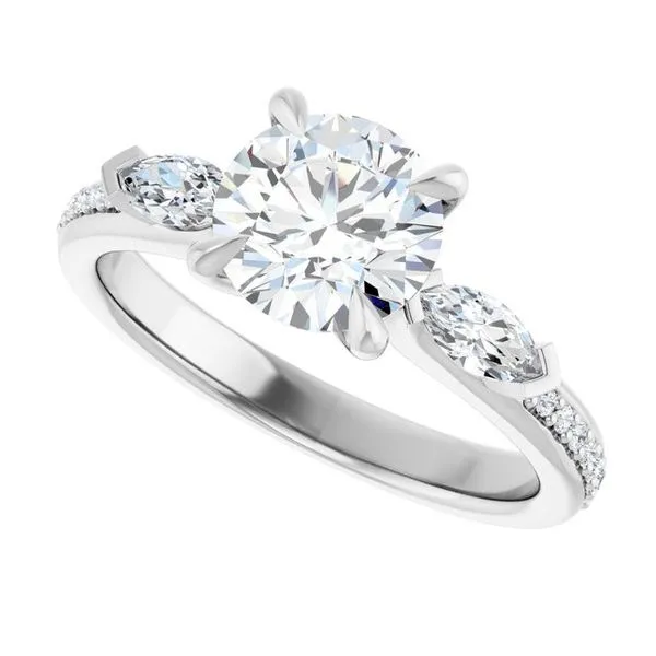 Claw-Prong Three-Stone Engagement Ring Image 5 House of Silva Wooster, OH