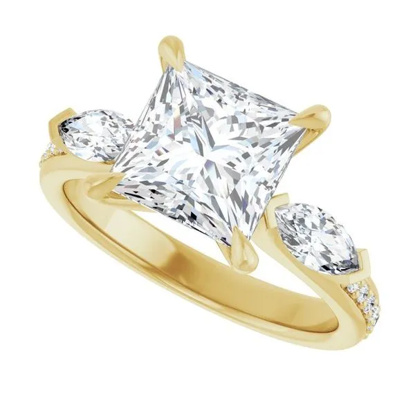 Claw-Prong Three-Stone Engagement Ring Image 5 Shipley's Fine Jewelry Hampstead, MD