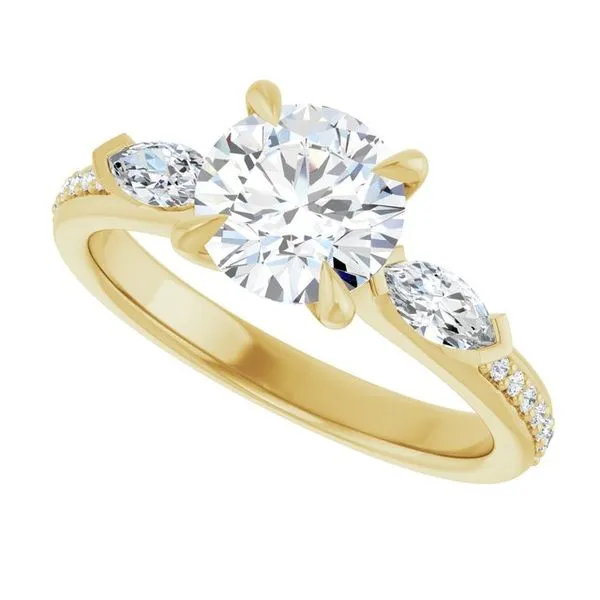 Claw-Prong Three-Stone Engagement Ring Image 5 JF Jones Jewelers Rochester, NY