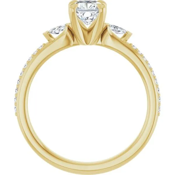 Claw-Prong Three-Stone Engagement Ring Image 2 The Jewelry Source El Segundo, CA