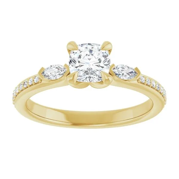 Claw-Prong Three-Stone Engagement Ring Image 3 Shipley's Fine Jewelry Hampstead, MD