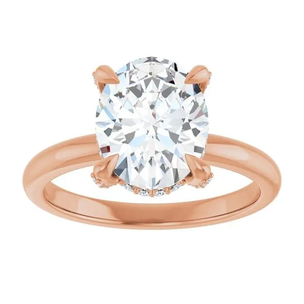 Claw-Prong Hidden Halo-Style Engagement Ring Image 3 Ocean View Jewelers Millville, DE