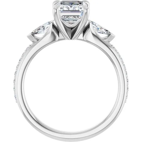 Claw-Prong Three-Stone Engagement Ring Image 2 Natale Jewelers Sewell, NJ