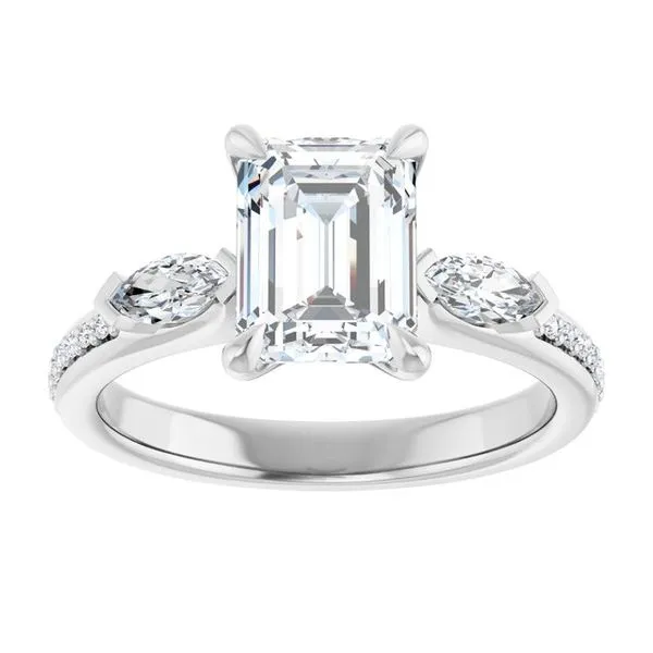 Claw-Prong Three-Stone Engagement Ring Image 3 Vulcan's Forge LLC KANSAS CITY, MO