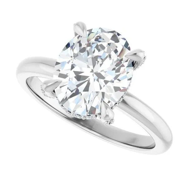 Claw-Prong Hidden Halo-Style Engagement Ring Image 5 Vulcan's Forge LLC KANSAS CITY, MO