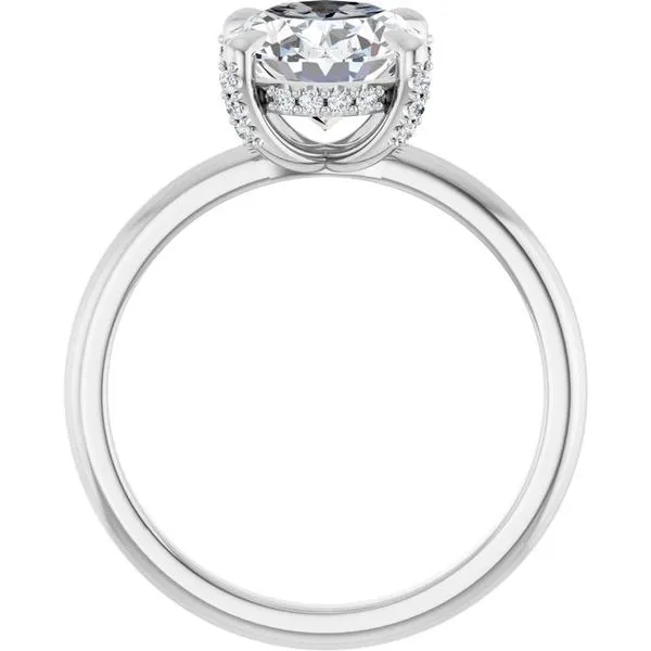 Claw-Prong Hidden Halo-Style Engagement Ring Image 2 Hudson Valley Goldsmith New Paltz, NY