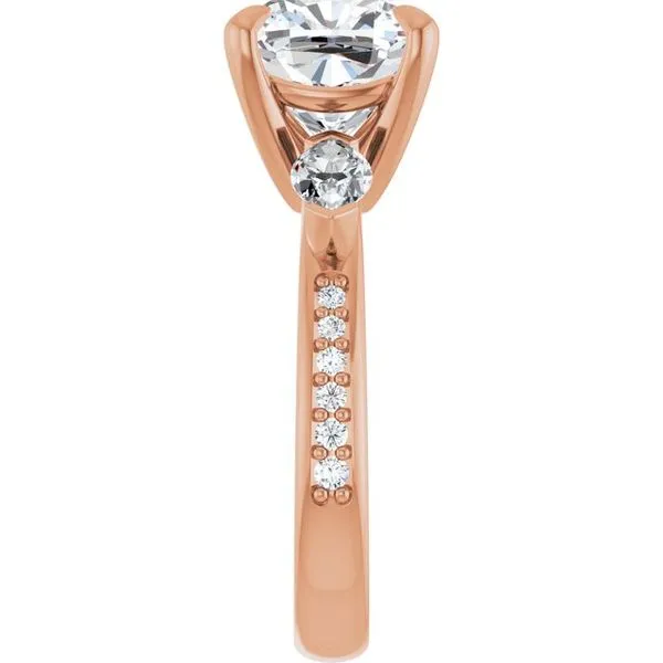 Claw-Prong Three-Stone Engagement Ring Image 4 Stuart Benjamin & Co. Jewelry Designs San Diego, CA