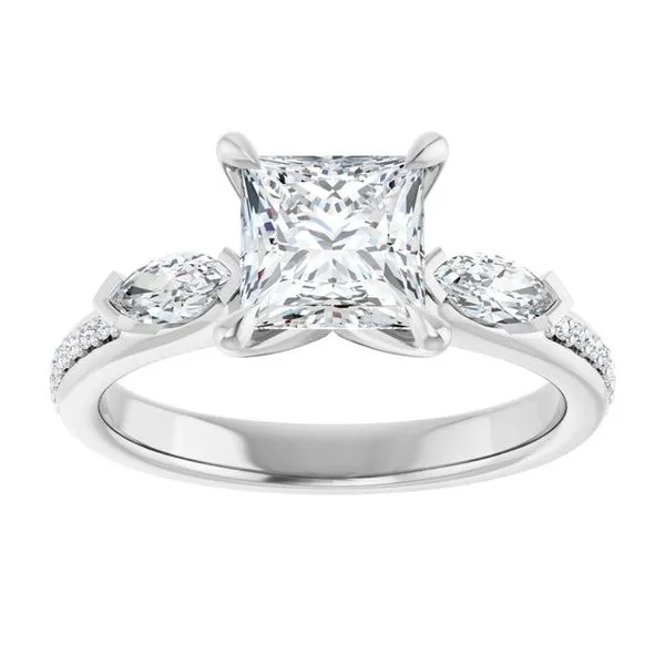 Claw-Prong Three-Stone Engagement Ring Image 3 Don's Jewelry & Design Washington, IA