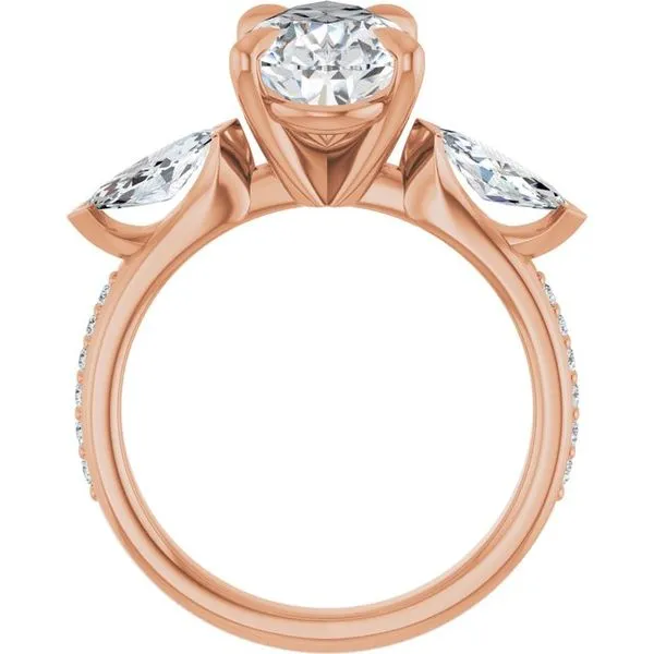 Claw-Prong Three-Stone Engagement Ring Image 2 J. Thomas Jewelers Rochester Hills, MI