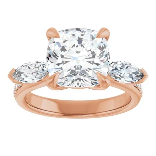 Claw-Prong Three-Stone Engagement Ring Image 3 The Jewelry Source El Segundo, CA