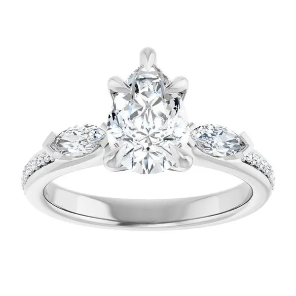 Claw-Prong Three-Stone Engagement Ring Image 3 Arezzo Jewelers Elmwood Park, IL
