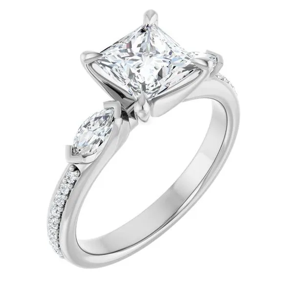 Claw-Prong Three-Stone Engagement Ring Arezzo Jewelers Elmwood Park, IL