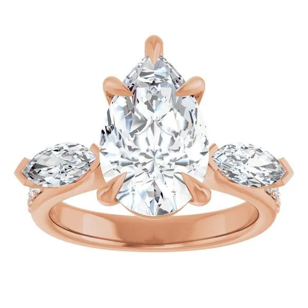 Claw-Prong Three-Stone Engagement Ring Image 3 Ocean View Jewelers Millville, DE