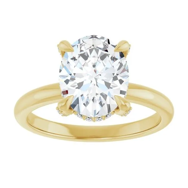 Claw-Prong Hidden Halo-Style Engagement Ring Image 3 Michael Szwed Jewelers Longmeadow, MA