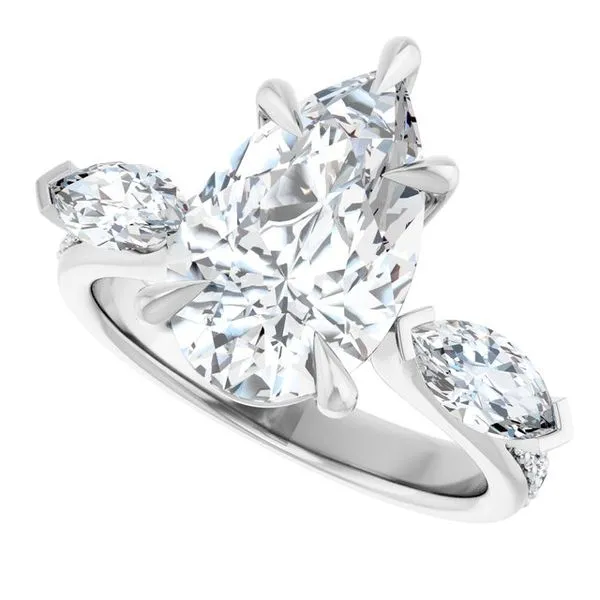 Claw-Prong Three-Stone Engagement Ring Image 5 Hudson Valley Goldsmith New Paltz, NY