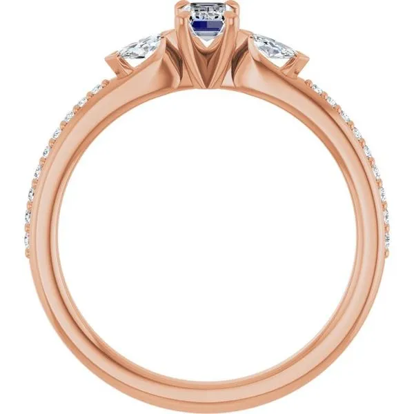 Claw-Prong Three-Stone Engagement Ring Image 2 J. Thomas Jewelers Rochester Hills, MI