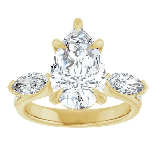Claw-Prong Three-Stone Engagement Ring Image 3 J. Thomas Jewelers Rochester Hills, MI