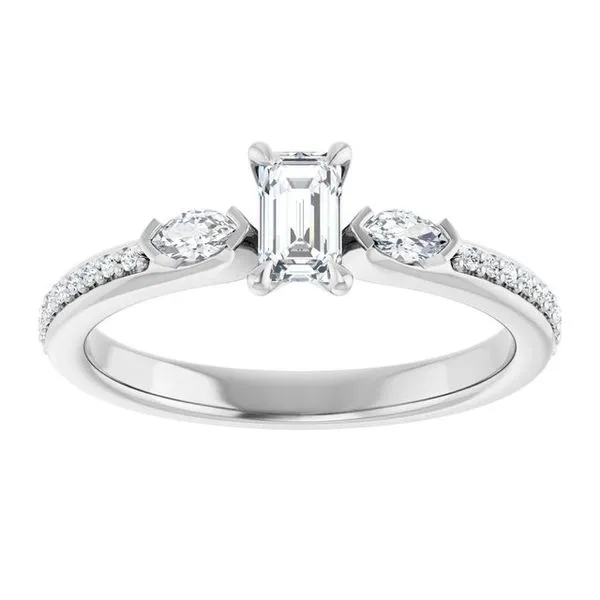 Claw-Prong Three-Stone Engagement Ring Image 3 Don's Jewelry & Design Washington, IA