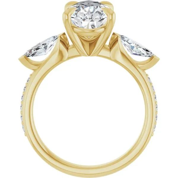 Claw-Prong Three-Stone Engagement Ring Image 2 Don's Jewelry & Design Washington, IA
