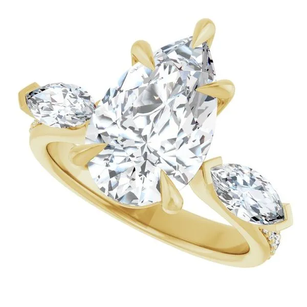 Claw-Prong Three-Stone Engagement Ring Image 5 Natale Jewelers Sewell, NJ