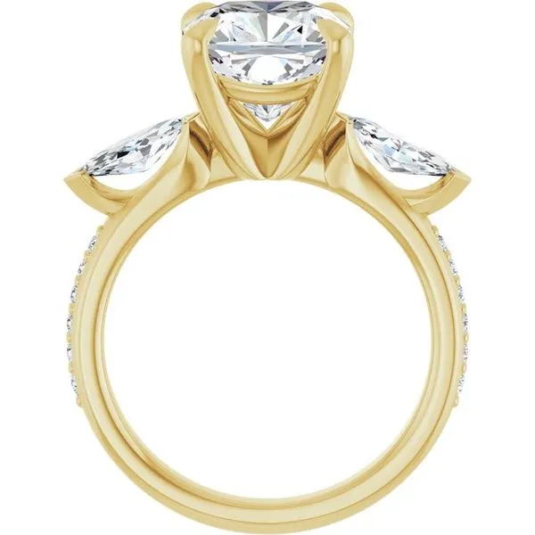 Claw-Prong Three-Stone Engagement Ring Image 2 Hudson Valley Goldsmith New Paltz, NY