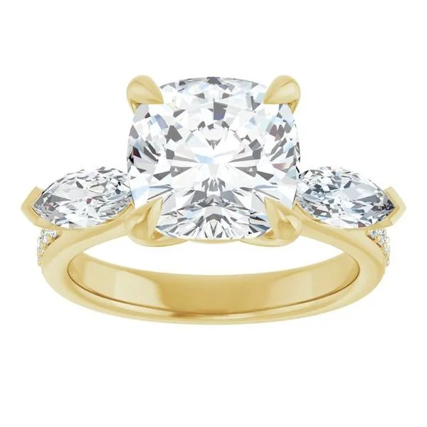 Claw-Prong Three-Stone Engagement Ring Image 3 Raleigh Diamond Fine Jewelry Raleigh, NC