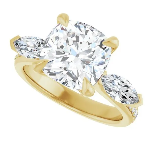 Claw-Prong Three-Stone Engagement Ring Image 5 J. Thomas Jewelers Rochester Hills, MI