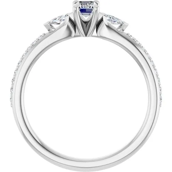 Claw-Prong Three-Stone Engagement Ring Image 2 Stuart Benjamin & Co. Jewelry Designs San Diego, CA