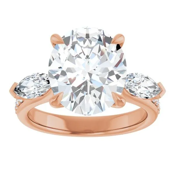 Claw-Prong Three-Stone Engagement Ring Image 3 Vulcan's Forge LLC KANSAS CITY, MO