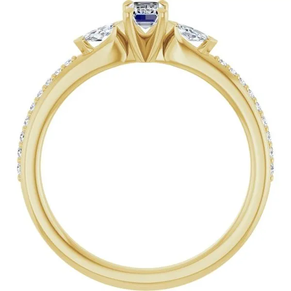 Claw-Prong Three-Stone Engagement Ring Image 2 Jimmy Smith Jewelers Decatur, AL