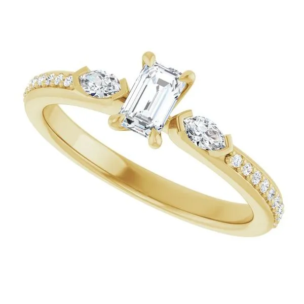 Claw-Prong Three-Stone Engagement Ring Image 5 Paul James Jewelers Angels Camp, CA