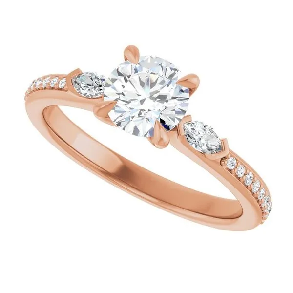 Claw-Prong Three-Stone Engagement Ring Image 5 Futer Bros Jewelers York, PA