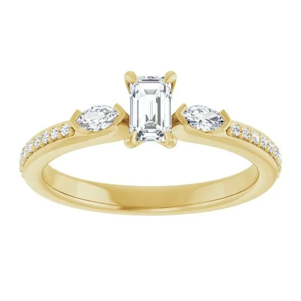 Claw-Prong Three-Stone Engagement Ring Image 3 Austin's Fine Diamonds & Jewelry Lyndhurst, NJ