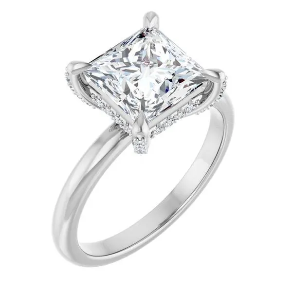 Claw-Prong Hidden Halo-Style Engagement Ring Arezzo Jewelers Elmwood Park, IL