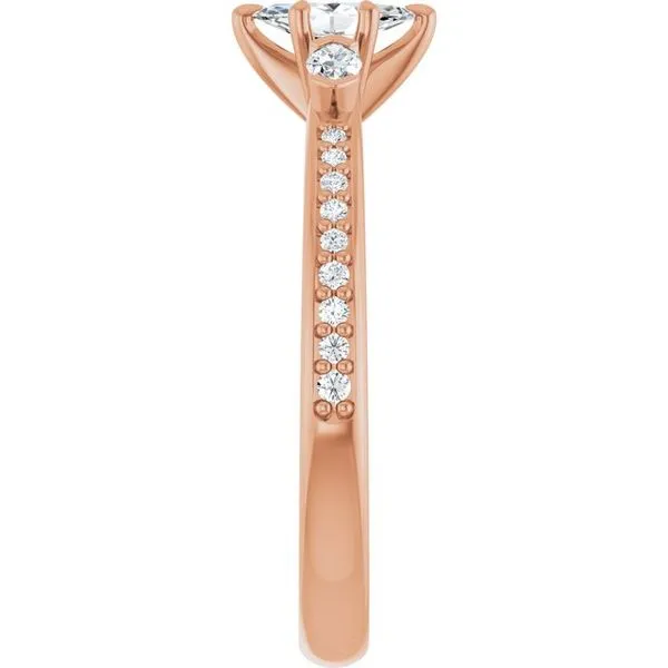 Claw-Prong Three-Stone Engagement Ring Image 4 Stuart Benjamin & Co. Jewelry Designs San Diego, CA