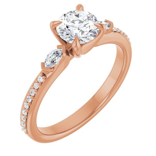 Claw-Prong Three-Stone Engagement Ring
