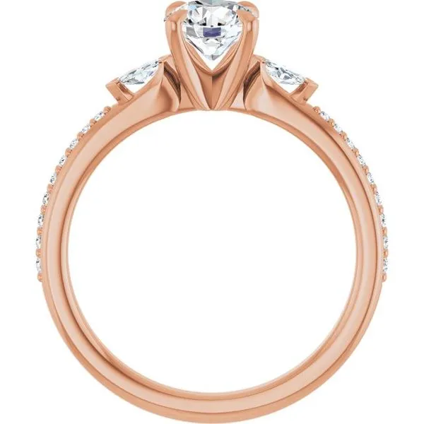 Claw-Prong Three-Stone Engagement Ring Image 2 Hudson Valley Goldsmith New Paltz, NY