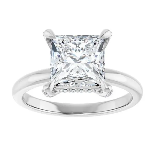 Claw-Prong Hidden Halo-Style Engagement Ring Image 3 Ocean View Jewelers Millville, DE