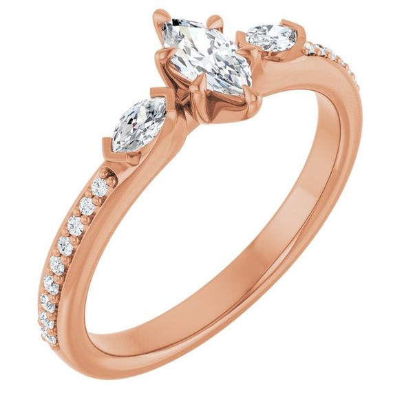 Claw-Prong Three-Stone Engagement Ring