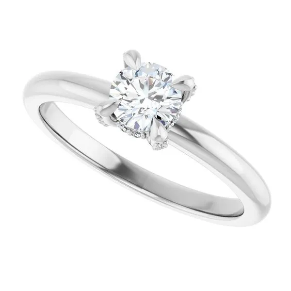 Claw-Prong Hidden Halo-Style Engagement Ring Image 5 Vulcan's Forge LLC KANSAS CITY, MO