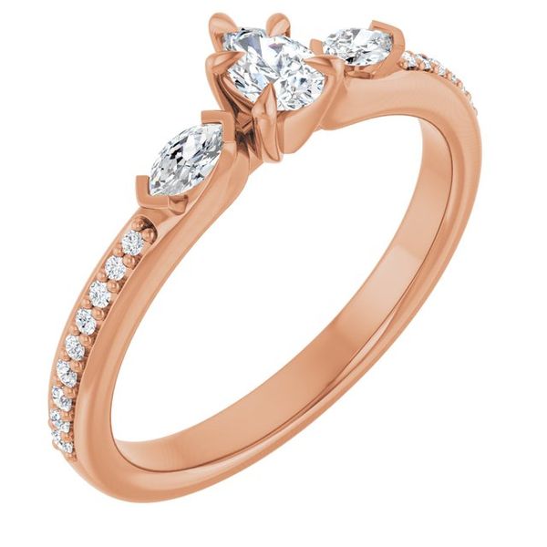 Claw-Prong Three-Stone Engagement Ring