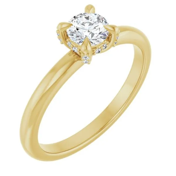 Claw-Prong Hidden Halo-Style Engagement Ring JF Jones Jewelers Rochester, NY