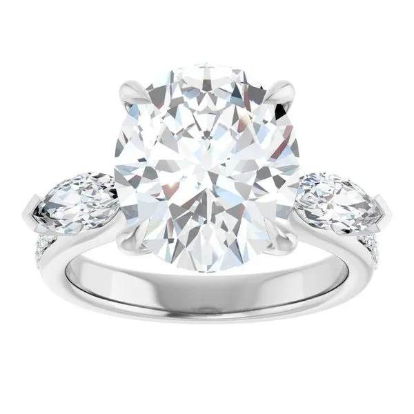 Claw-Prong Three-Stone Engagement Ring Image 3 Hudson Valley Goldsmith New Paltz, NY