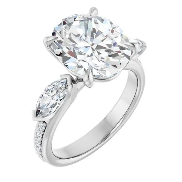 Claw-Prong Three-Stone Engagement Ring Austin's Fine Diamonds & Jewelry Lyndhurst, NJ