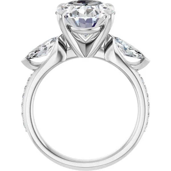 Claw-Prong Three-Stone Engagement Ring Image 2 Futer Bros Jewelers York, PA