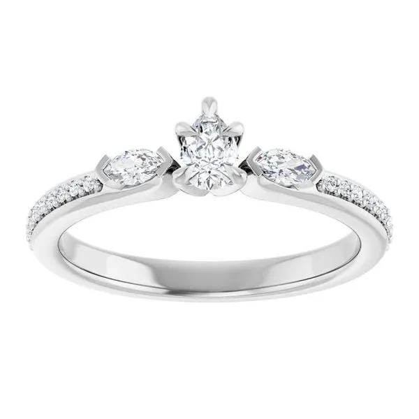 Claw-Prong Three-Stone Engagement Ring Image 3 Arezzo Jewelers Elmwood Park, IL