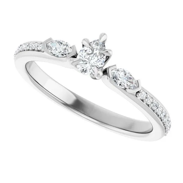 Claw-Prong Three-Stone Engagement Ring Image 5 Northwood Jewelers Northwood, OH