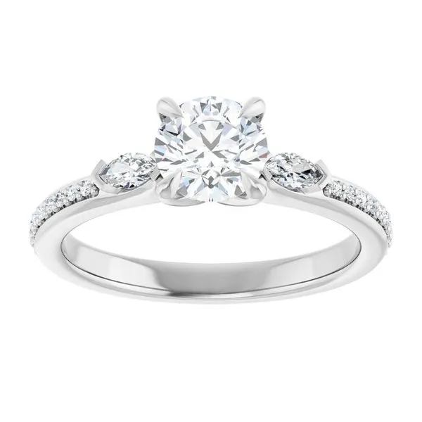 Claw-Prong Three-Stone Engagement Ring Image 3 Futer Bros Jewelers York, PA