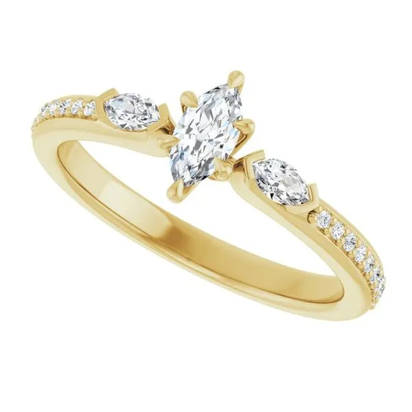 Claw-Prong Three-Stone Engagement Ring Image 5 Don's Jewelry & Design Washington, IA